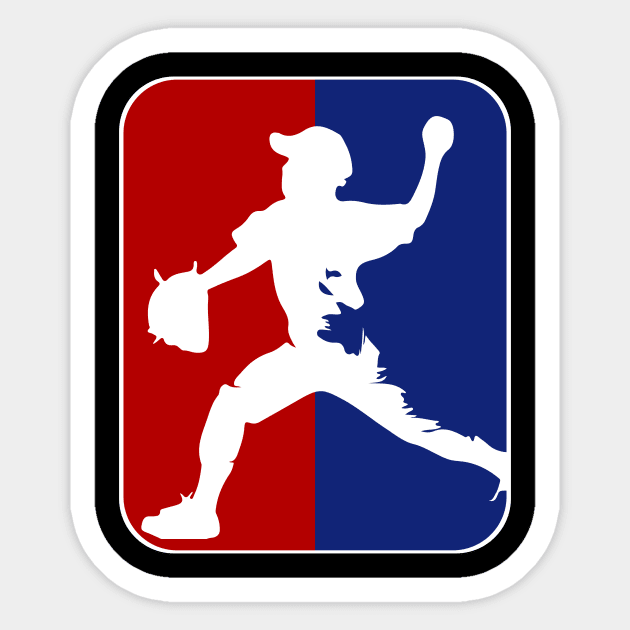 Blue red baseball silhouette Sticker by SNstore